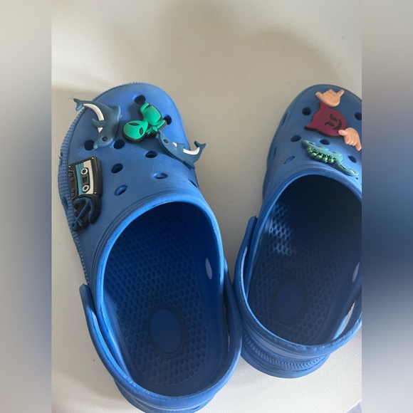 Crocs Crocband Youth Girls Sz 1 Shoes Blue Slip On Slides Comfort Sandal - Picture 10 of 11